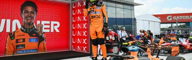 Mercedes jäi tänavu esimest korda esikohata. McLaren võttis Miami sprindisõidus kaksikvõidu