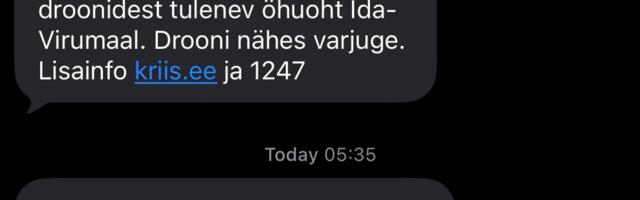 Ida-Virumaa ja Võrumaa inimesed said öösel drooniohu hoiatuse