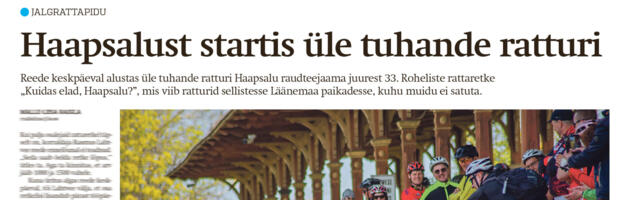 Lääne Elu paberleht laupäeval, 16. mail