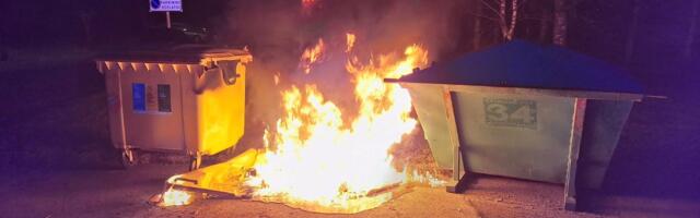 Põltsamaal põles suur pakendikonteiner