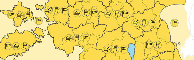 Eestile on antud tuisu, tugeva tuule ja jäite hoiatus