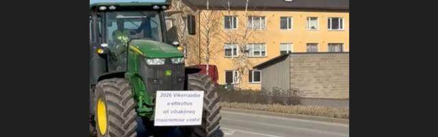 VIDEO | Põllumeeste aktsioonil jäi silma hoopis e-etteütlust kritiseeriv loosung
