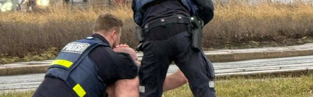 VIDEO ja FOTOD | Viru ringil peeti kinni kahtlaselt käitunud särgita mees