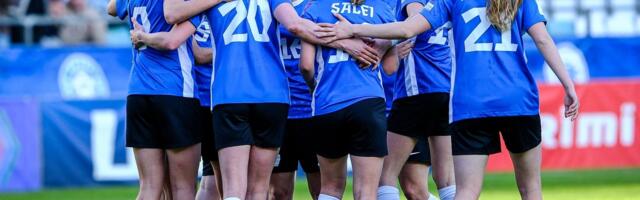 Eesti naiste jalgpallikoondis võitis Lisette Tammiku viimase minuti iluväravast Leedut