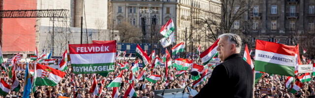 Orbani toetajad kogunesid Ungaris valimiseelsele meeleavaldusele