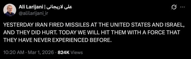 Iraani kõrge esindaja lubas USA ja Iisraeli vastu sellist rünnakut, millist pole varem kogetud