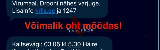 Eesti elanikele saadeti taas teated drooniohust