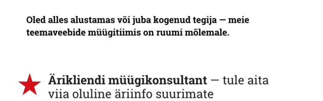 Tule Äripäeva teemaveebide ärikliendi müügispetsialistiks!