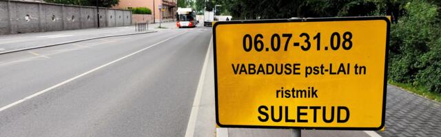 Algavad Laia tn ja Vabaduse pst ristmiku rekonstrueerimistööd