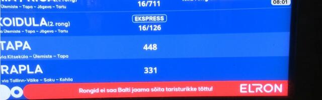 Balti jaamas seiskus taristurikke tõttu tundideks rongiliiklus